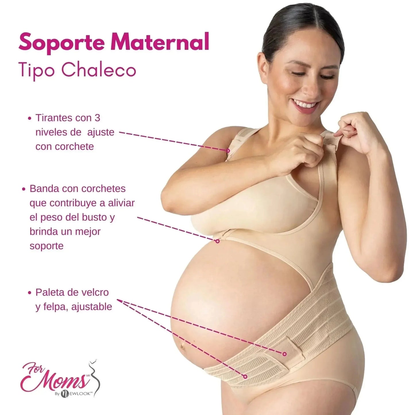 For Moms Faja Para Embarazo Tipo Chaleco Con Soporte Espalda