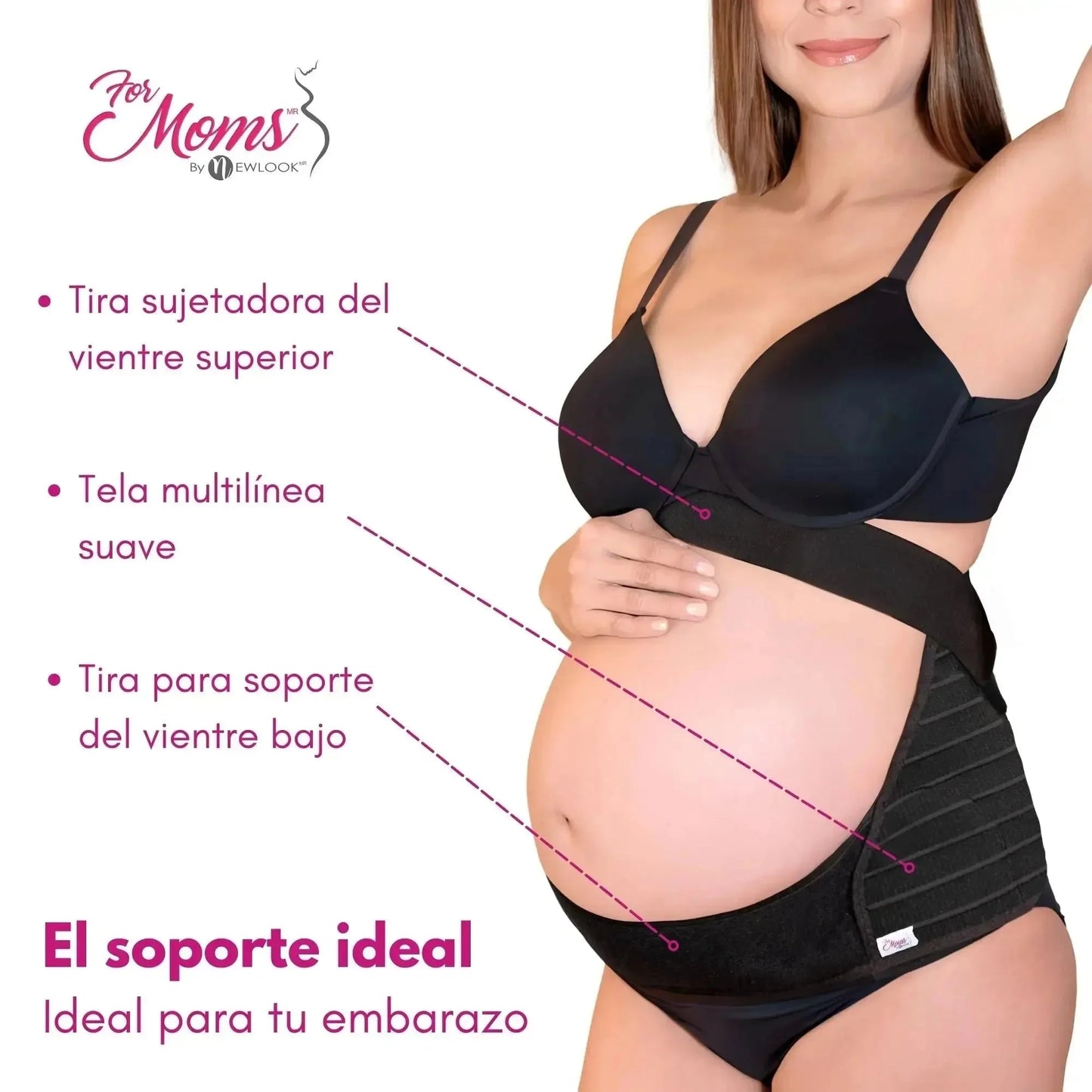 For Moms Fajas Para Embarazadas Soporte Maternal Tela Multilinea Suave
