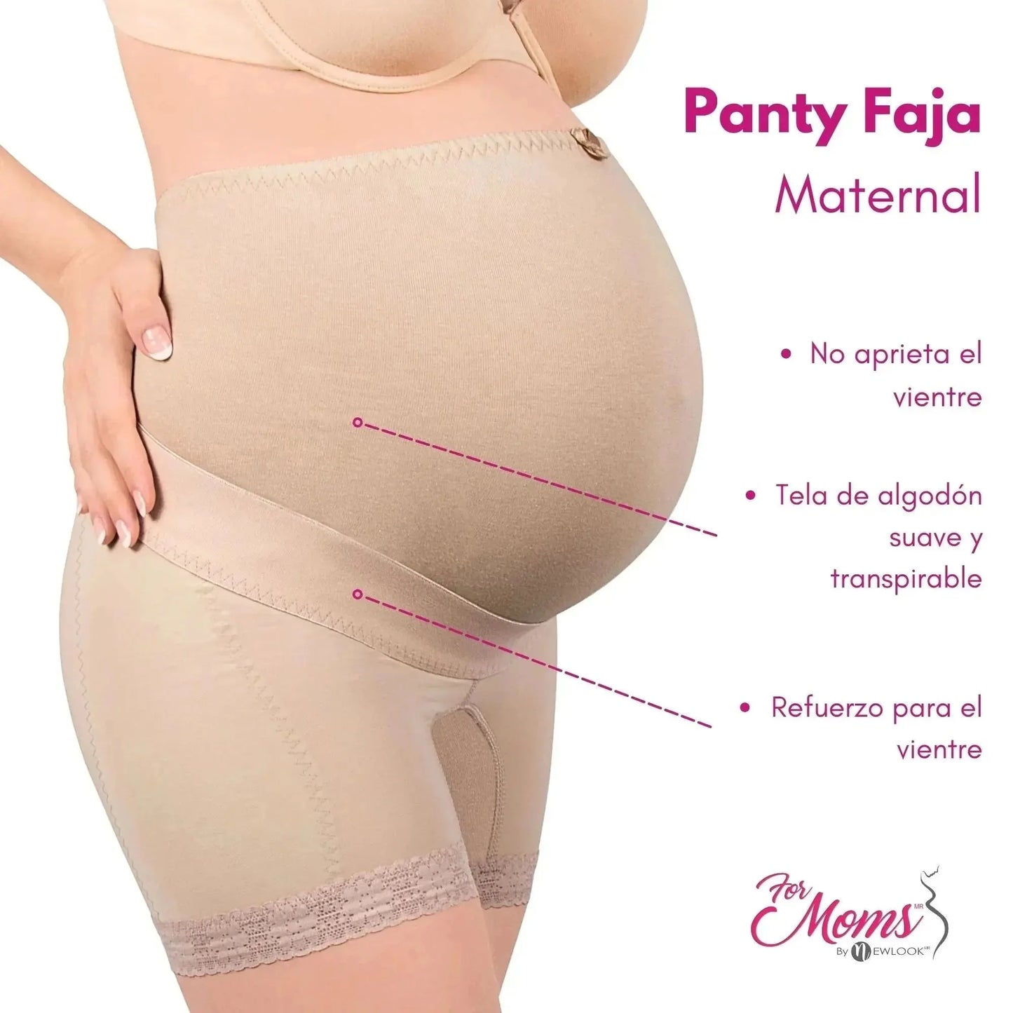 For Moms Panty Faja Maternal Ajustable Con Algodón Elástico Sobre Vientre