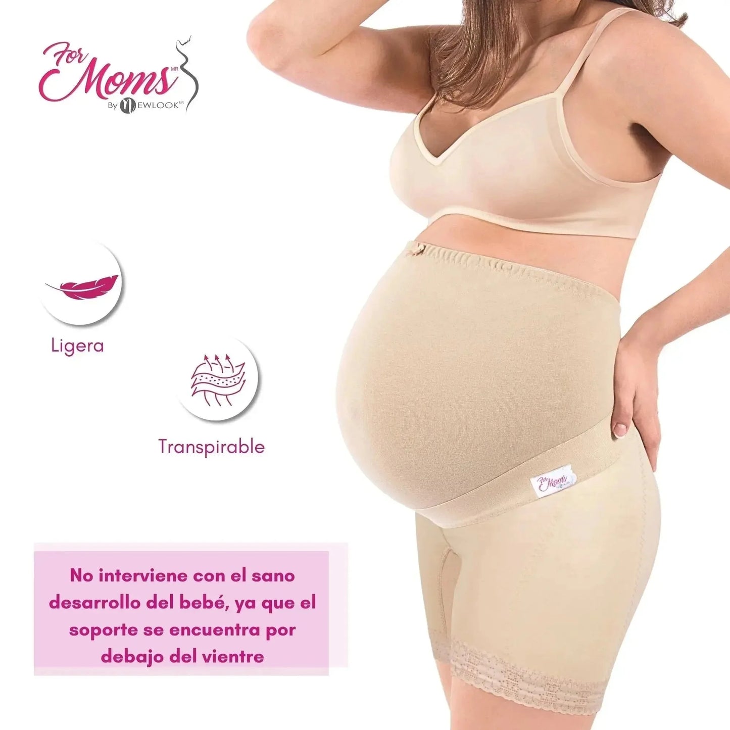 For Moms Panty Faja Maternal Ajustable Con Algodón Elástico Sobre Vientre
