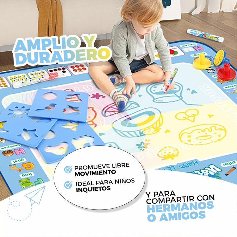 Alfombra Mágica Montessori Para Pintar Con Agua + Accesorios de Regalo - AquaMat®