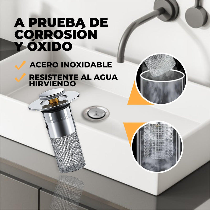 Filtro de Lavabo 2 en 1  Acero Inoxidable - DrainSafe®