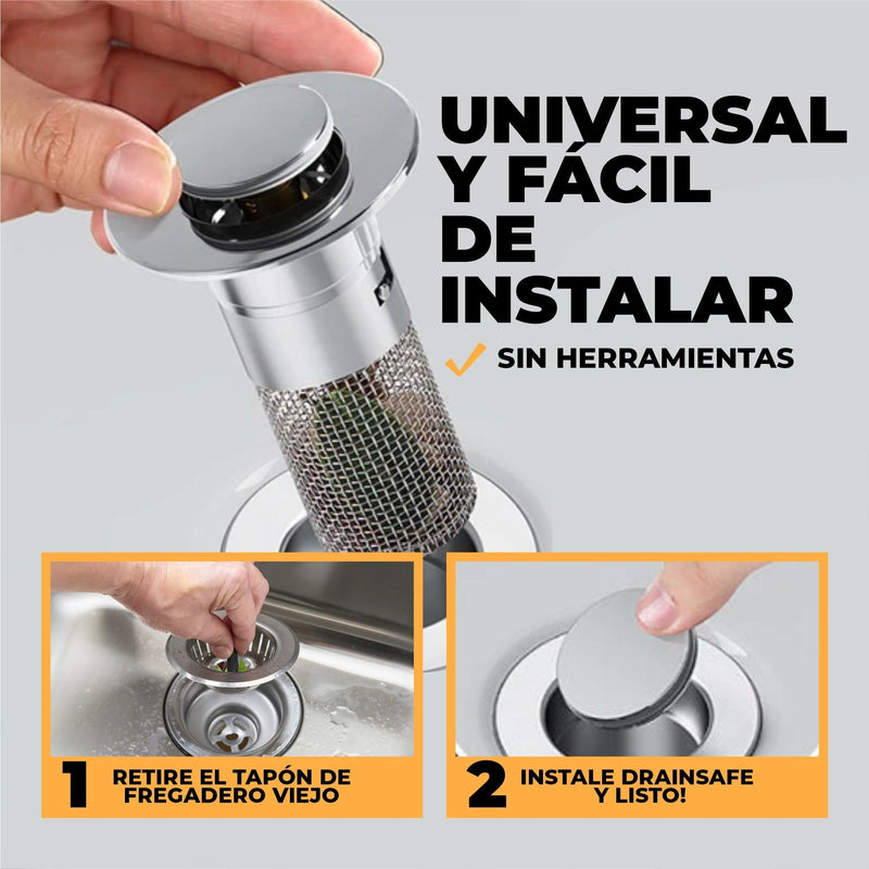 Filtro de Lavabo 2 en 1  Acero Inoxidable - DrainSafe®