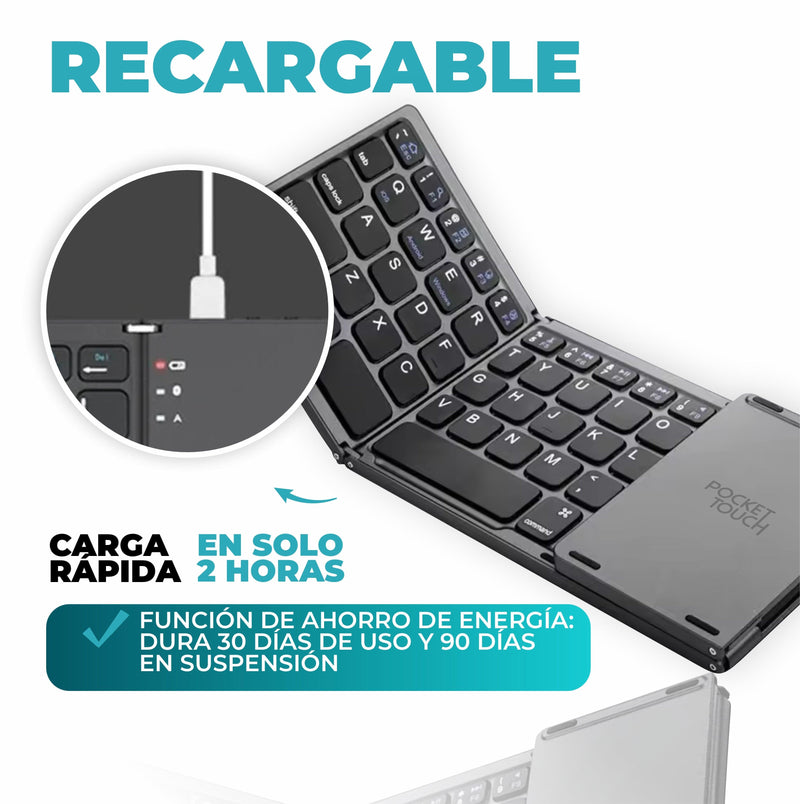 Teclado Plegable Inalámbrico Portátil - PockeTouch®