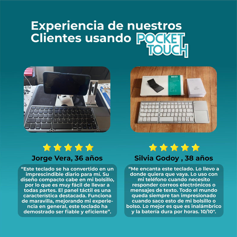 Teclado Plegable Inalámbrico Portátil - PockeTouch®