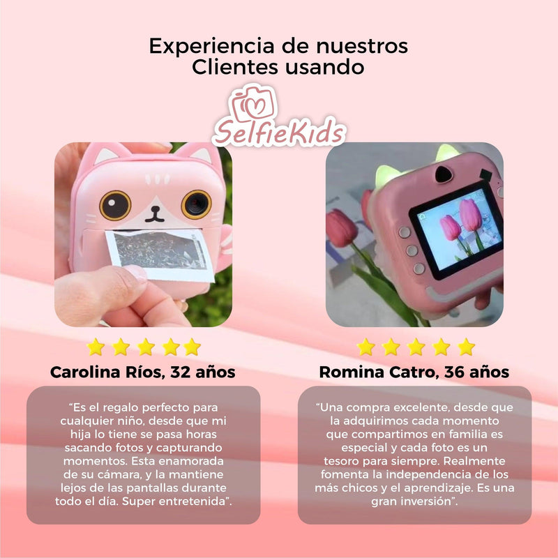 Cámara De Fotos  De Impresión Instantánea Para Niños - SelfieKids©