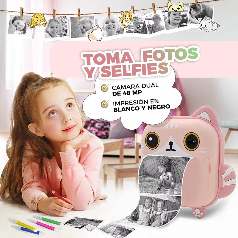 Cámara De Fotos  De Impresión Instantánea Para Niños - SelfieKids©