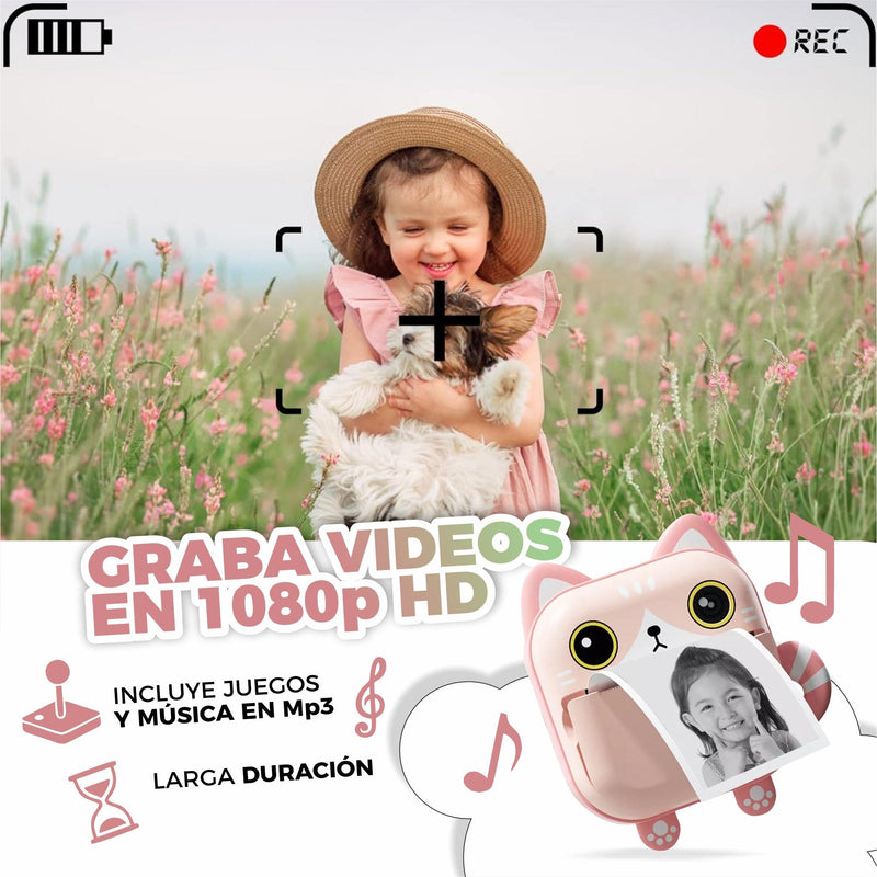 Cámara De Fotos  De Impresión Instantánea Para Niños - SelfieKids©