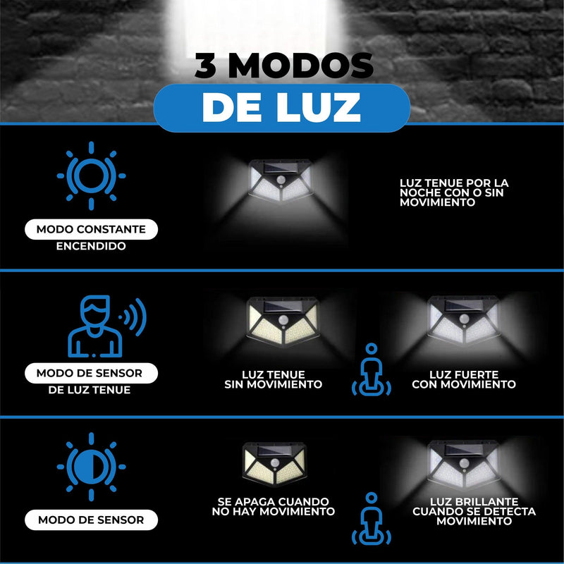 Luz Led Solar de Exteriores - SolarPro©