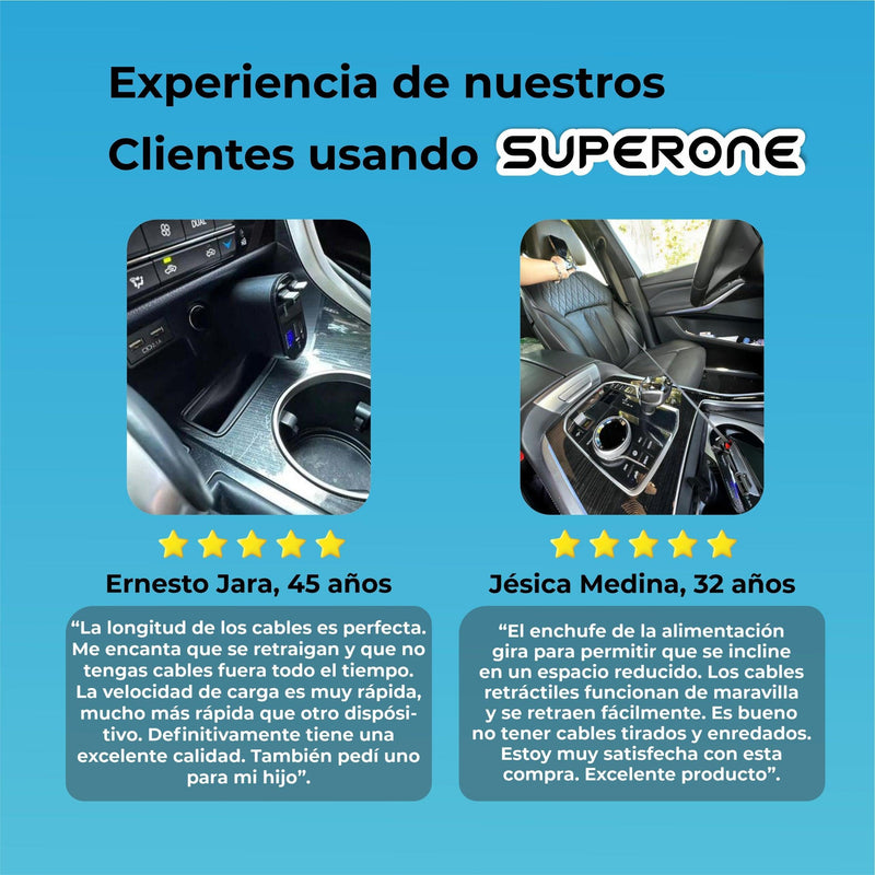 Cargador 4 en 1 Retráctil Para Auto - SuperOne®