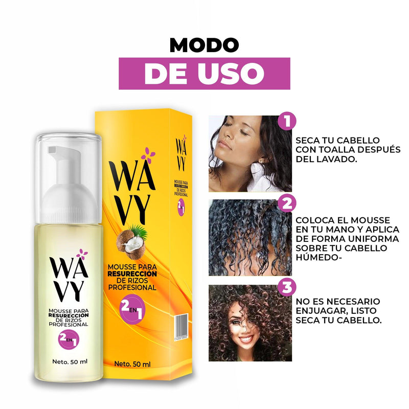 Mousse Para Resurección de Rizos Profesional 2 en 1 - Wavy®