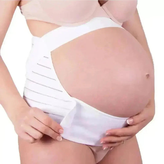 For Moms Fajas Para Embarazadas Soporte Maternal Tela Multilinea Suave color Blanco